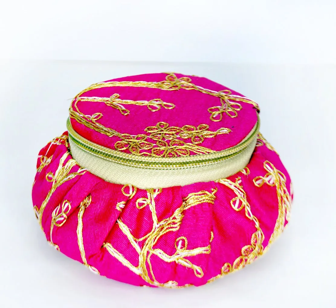 DESIGNER HANDI STYLE POTLI BAGS WEDDING FAVOUR & GIFT PACKING DARK PINK – DPB09