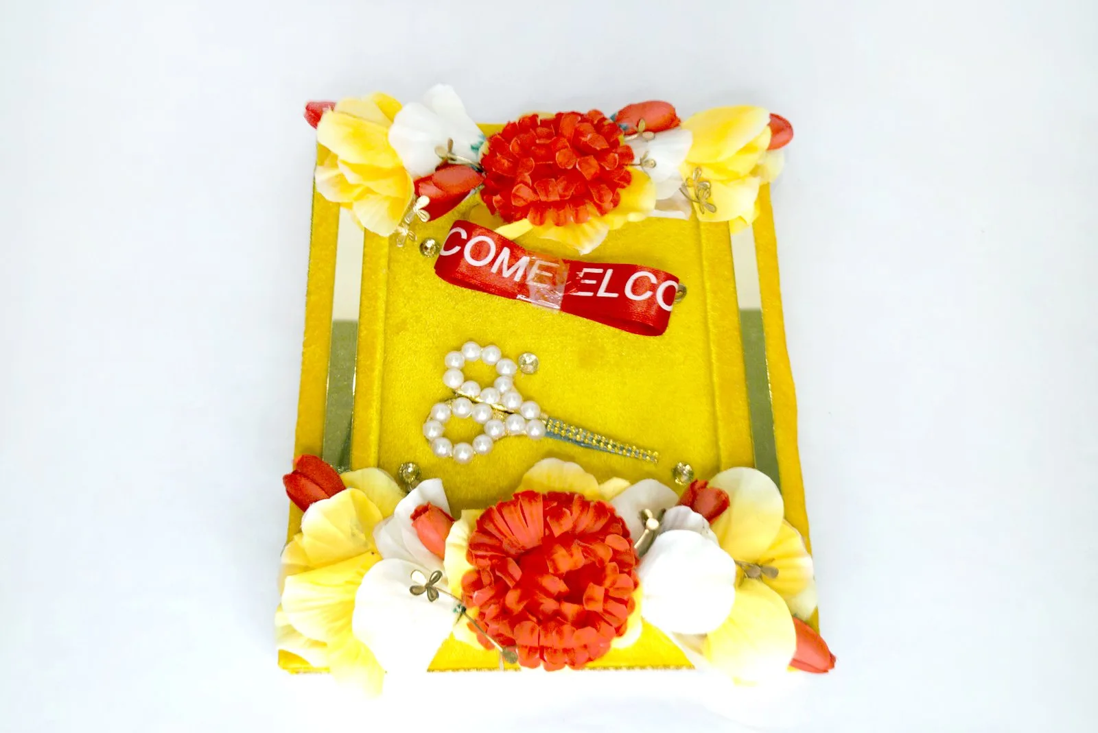 Welcome Ribbon Tray with Ribbon and Scissor for Inauguration Ceremony Groom Welcome wt04