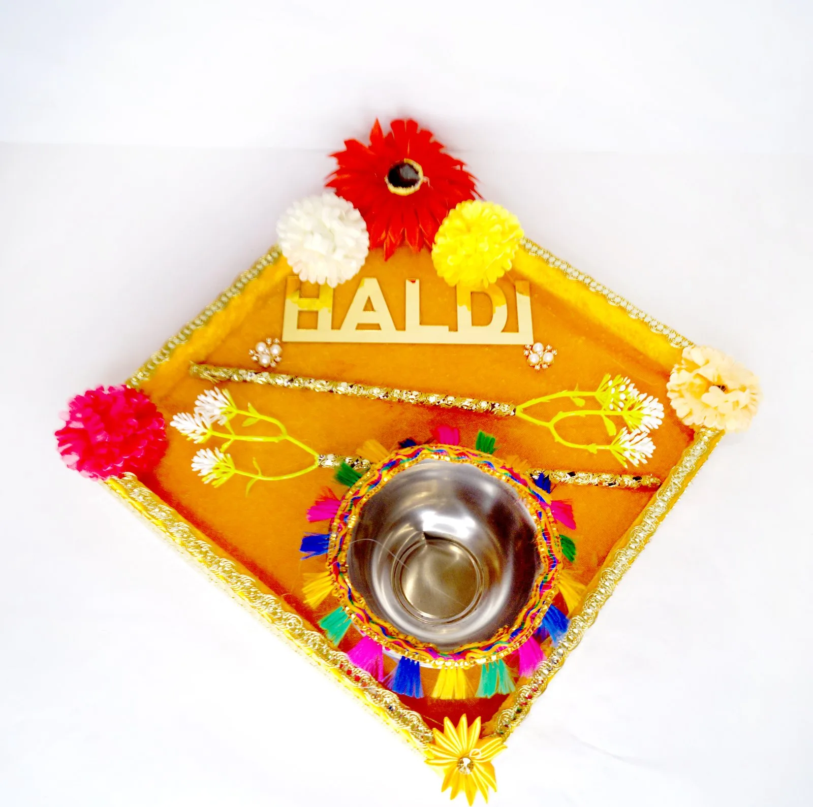 Traditional haldi Ceremony Platter yellow