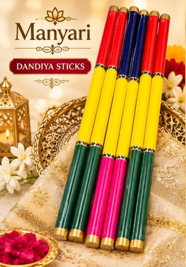 Fancy Dandiya Sticks Pair for Navratri Garba Dance and Festive Celebration dnd03