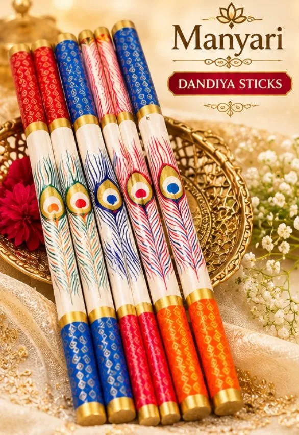 Fancy Dandiya Sticks Pair for Navratri Garba Dance and Festive Celebration dnd04