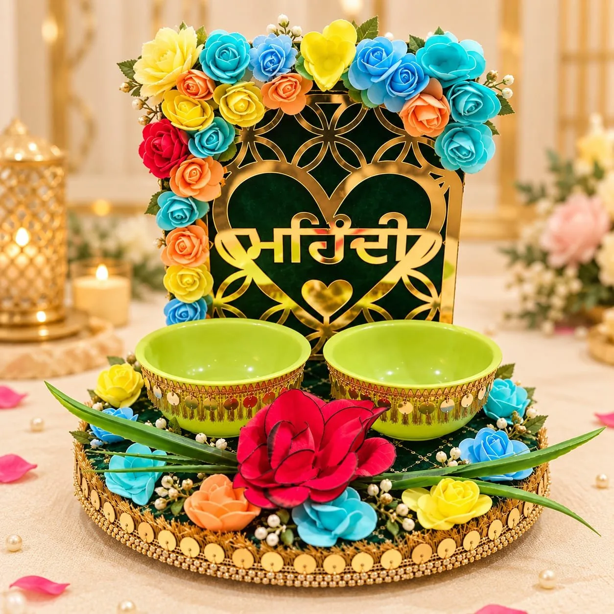 Mehndi Platter for Wedding Mehndi Ceremony Mehndi Rasam mhp01