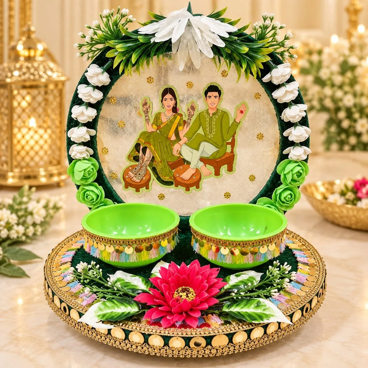 Mehndi Platter for Wedding Mehndi Ceremony Mehndi Rasam mhp04