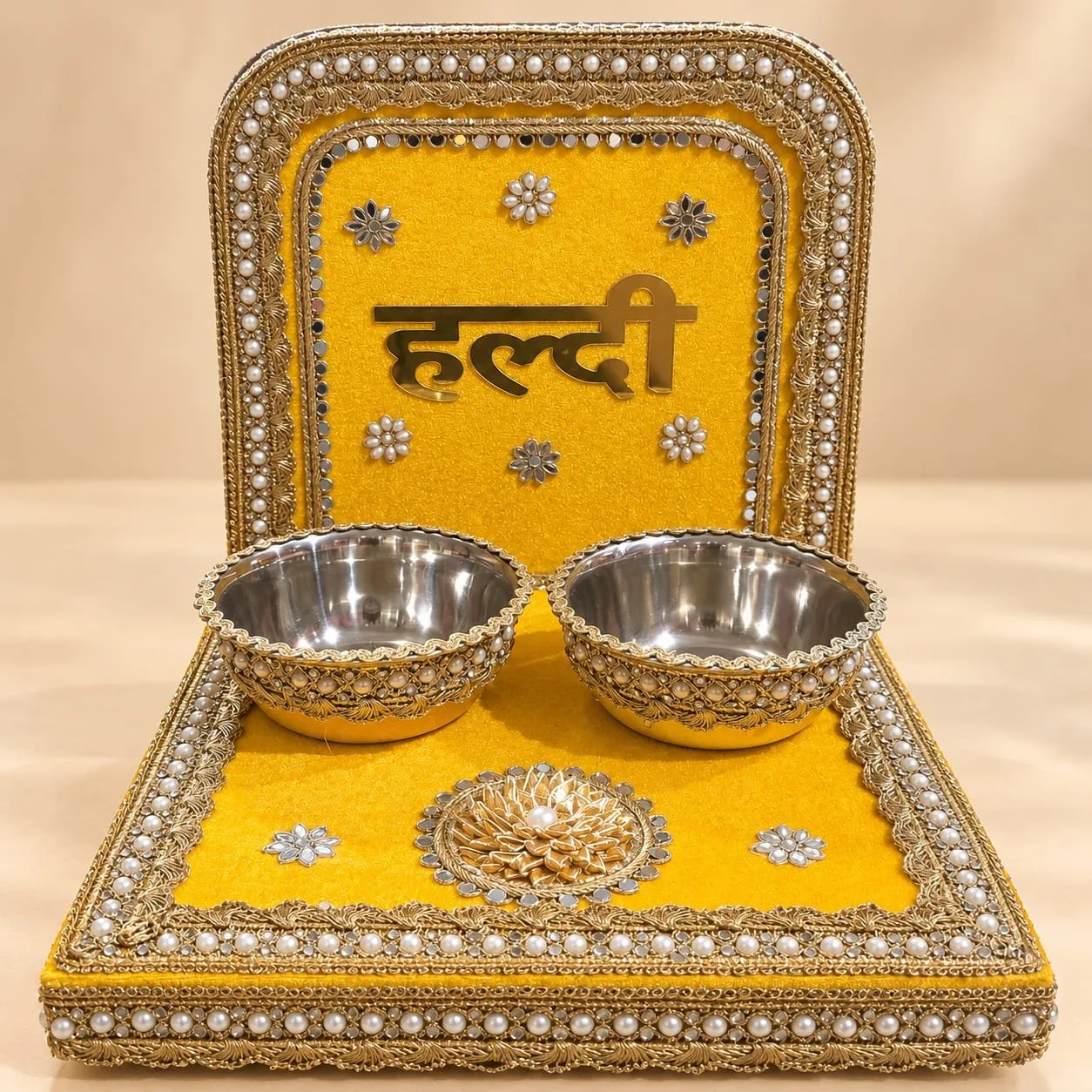 Haldi Ceremony Platter for Wedding Haldi Rasam | Traditional Haldi Function Decoration Plate hlpr03