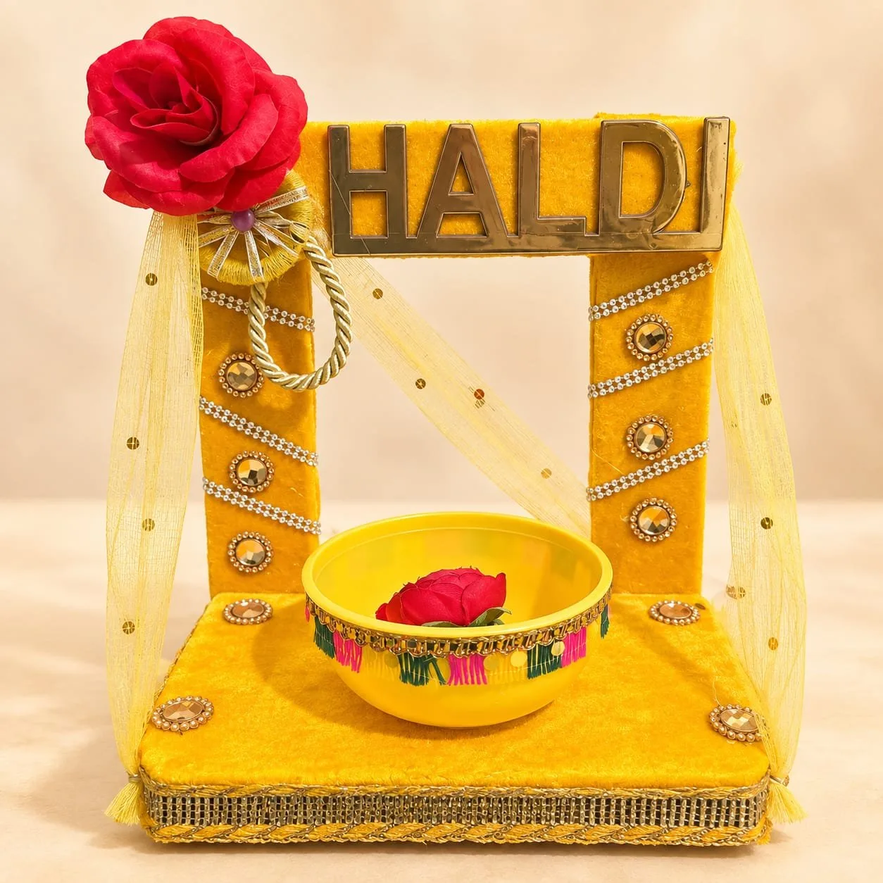 Haldi Ceremony Platter for Wedding Haldi Rasam | Traditional Haldi Function Decoration Plate hlpr04