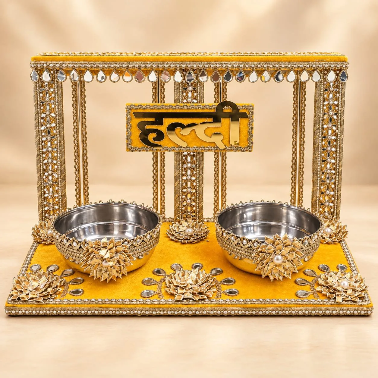Haldi Ceremony Platter for Wedding Haldi Rasam | Traditional Haldi Function Decoration Plate hlpr07