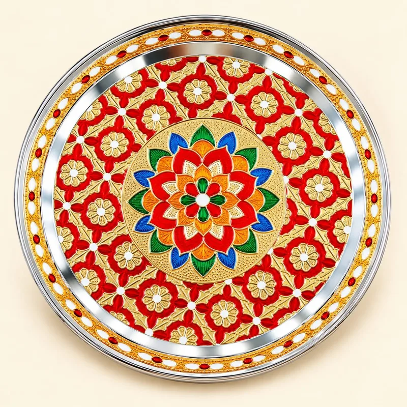 Premium Pooja Thali for bhagwan ji Bhog, Wedding Ceremony, Festival and Religious Rituals thl02