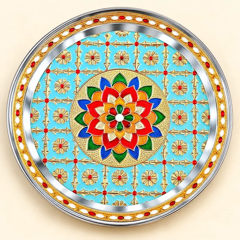 Premium Pooja Thali for bhagwan ji Bhog, Wedding Ceremony, Festival and Religious Rituals thl03