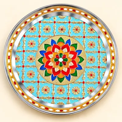 Premium Pooja Thali for bhagwan ji Bhog, Wedding Ceremony, Festival and Religious Rituals thl03