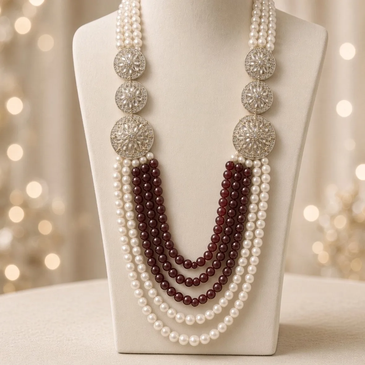 Handmade Groom Designer Mala | Dulha Haar / Pearl Moti Mala for Wedding & Occasion Wear | For Groom or Anyone hgdm01