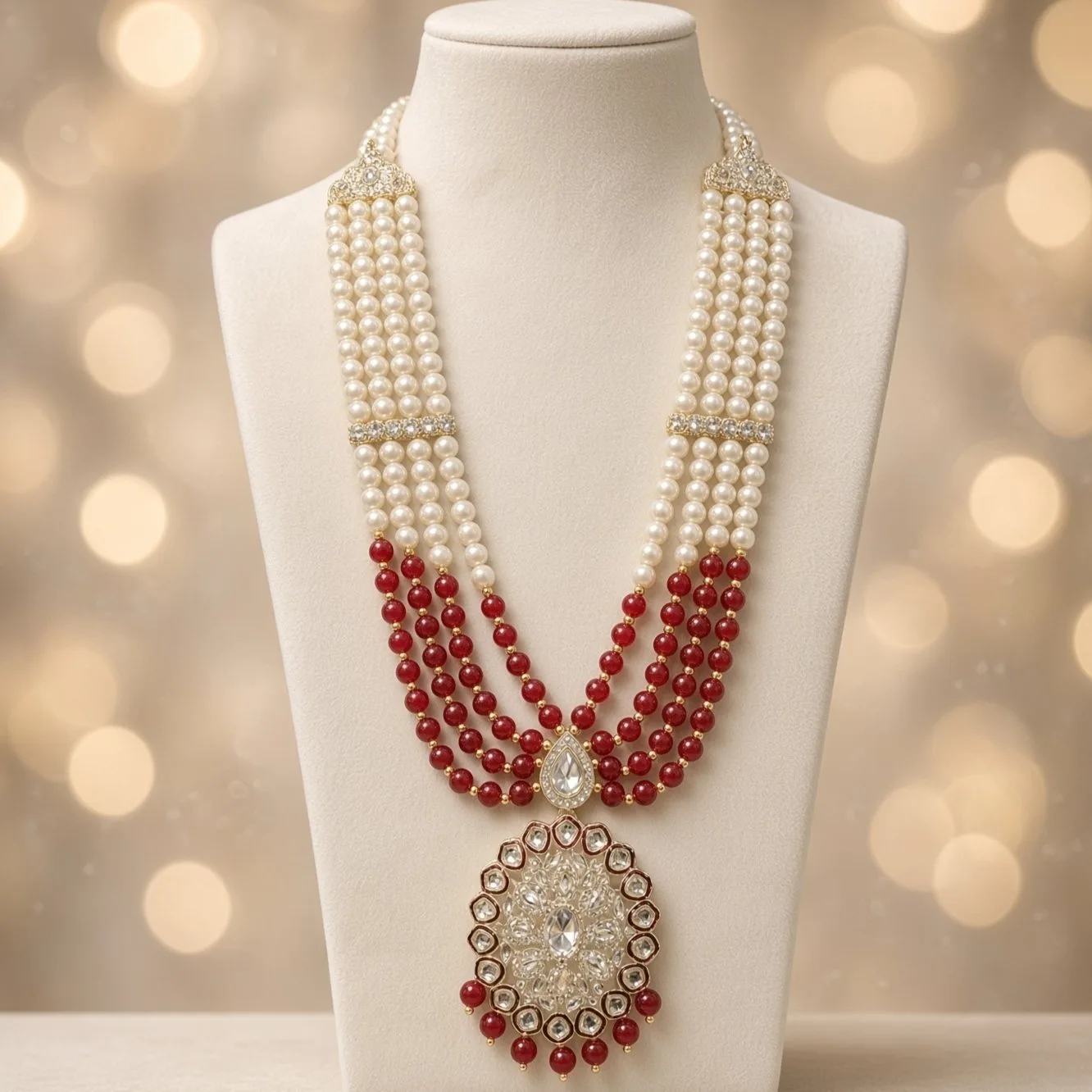 Handmade Groom Designer Mala | Dulha Haar / Pearl Moti Mala for Wedding & Occasion Wear | For Groom or Anyone hgdm08