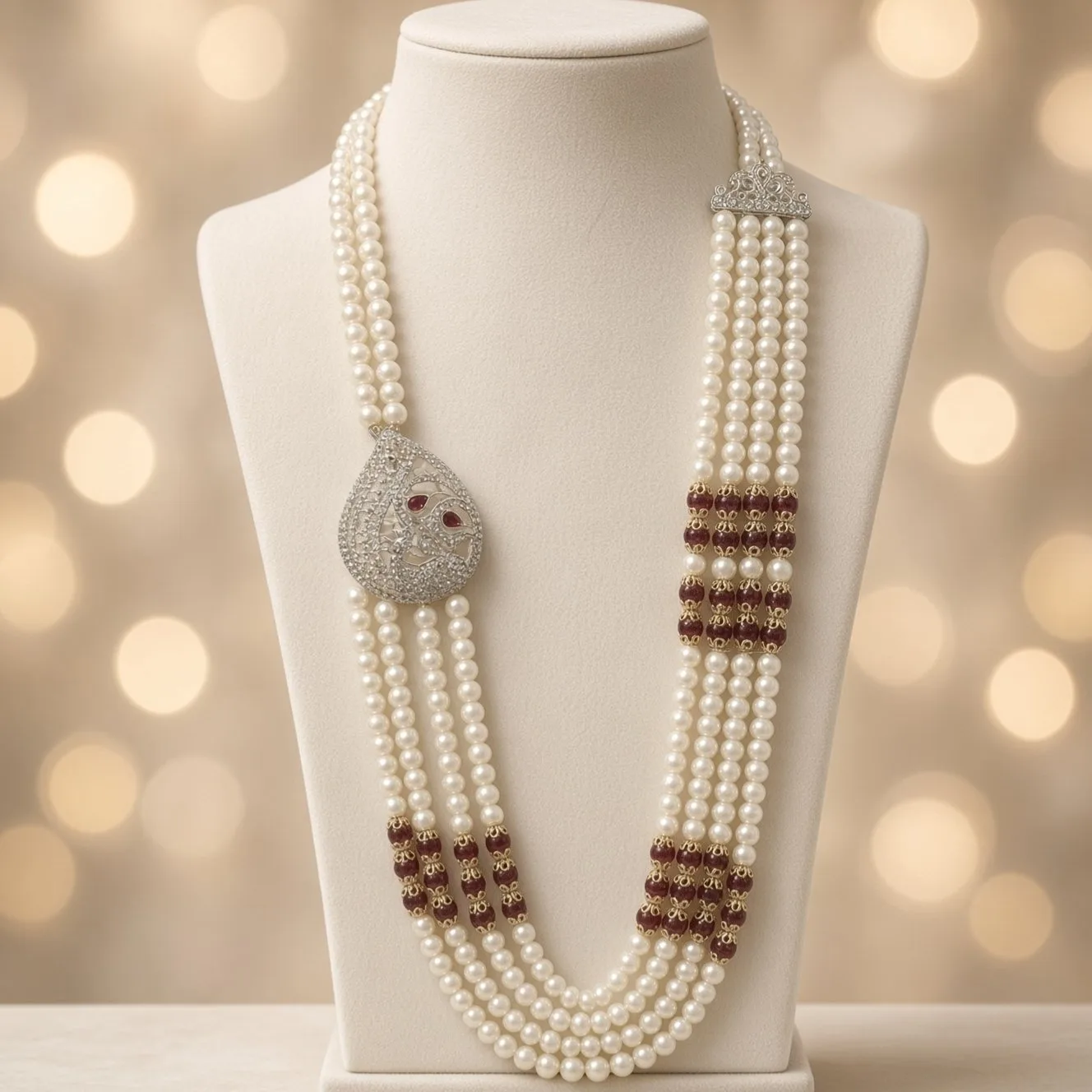 Handmade Groom Designer Mala | Dulha Haar / Pearl Moti Mala for Wedding & Occasion Wear | For Groom or Anyone hgdm11