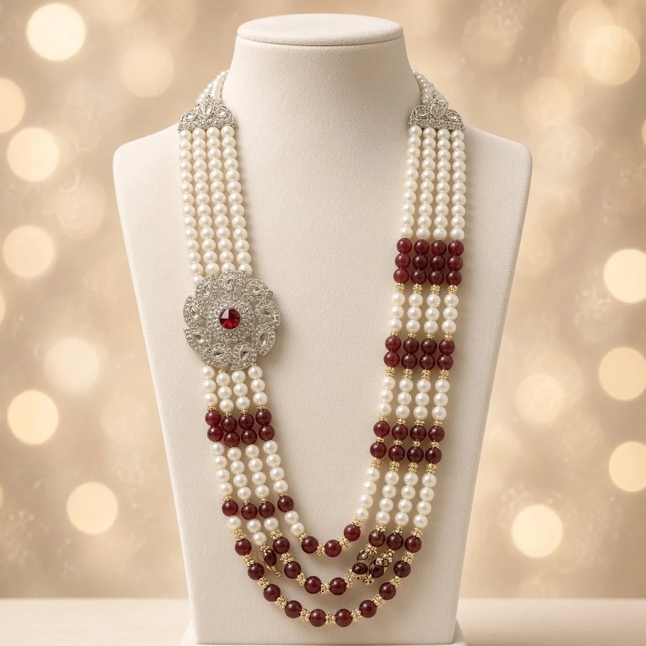 Handmade Groom Designer Mala | Dulha Haar / Pearl Moti Mala for Wedding & Occasion Wear | For Groom or Anyone hgdm15