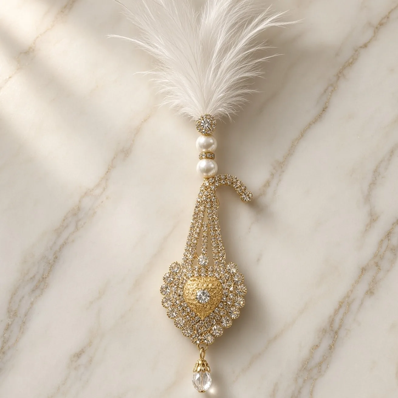 Handmade Groom Kalgi | Designer Feather Kalangi for Pagdi & Safa | Single Feather Kalgi hgk03