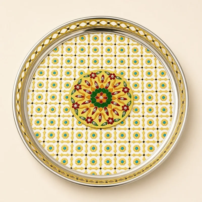 Premium Pooja Thali for bhagwan ji Bhog, Wedding Ceremony, Festival and Religious Rituals thl07
