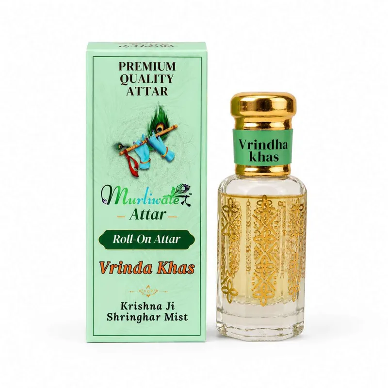 Mandir Attar & Home Fragrance | Perfume for Mandir, Ladoo gopal, Pooja, Temple Fragrance & Daily Worship VRINDA KHAS 12 ML