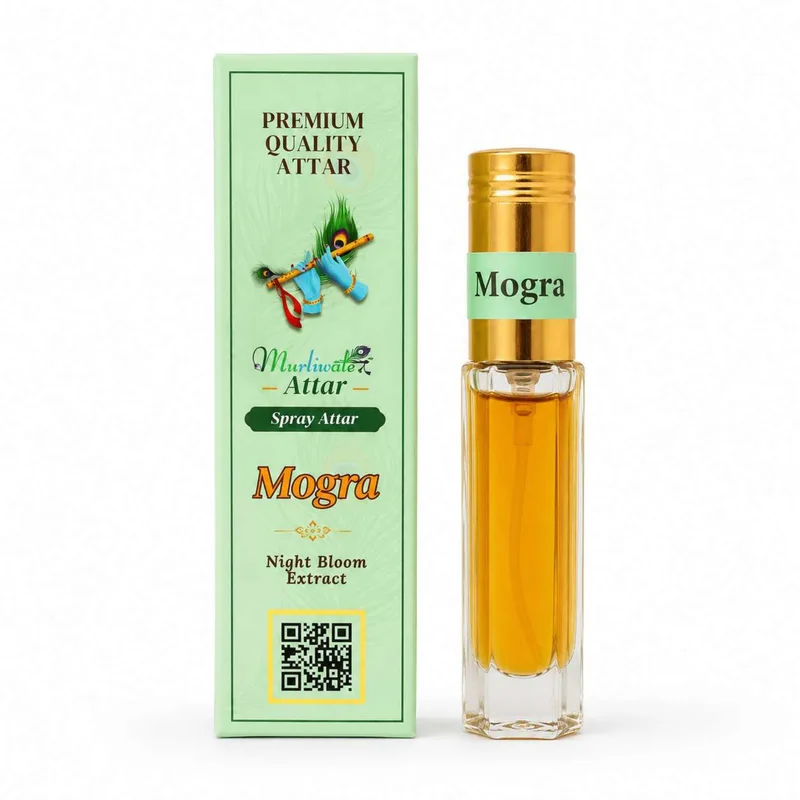 Spray Base Attar / Perfume for Mandir & Home / Perfume for laddu gopal ji – 8 ml Bottle Pack - MOGRA