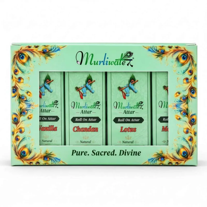 Mandir Attar & Home Fragrance | Perfume for Mandir Pooja, Temple Fragrance & Daily Worship PACK OF 12 ATTARS