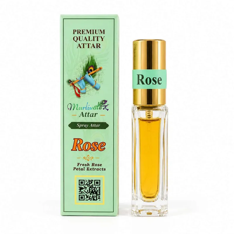 Spray Base Attar / Perfume for Mandir & Home / Perfume for laddu gopal ji – 8 ml Bottle Pack - ROSE