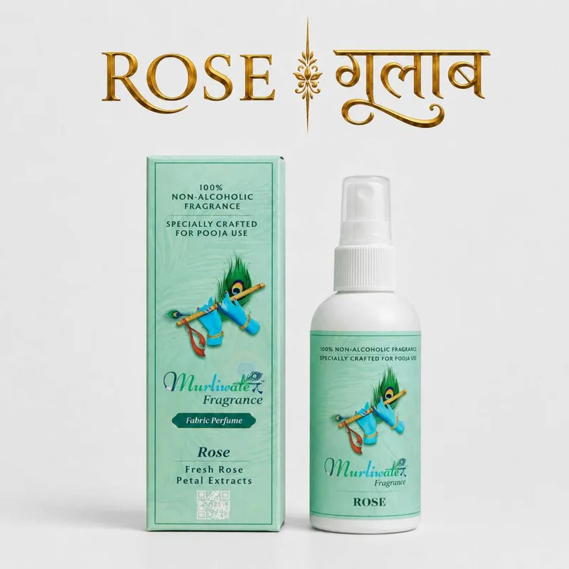 Spray Base Perfume for Laddu Gopal, Mandir & Home – 100 ml Room Freshener - ROSE