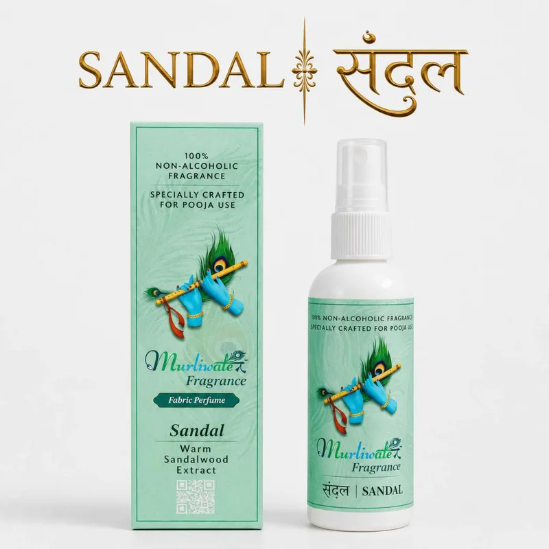 Spray Base Perfume for Laddu Gopal, Mandir & Home – 100 ml Room Freshener - SANDAL