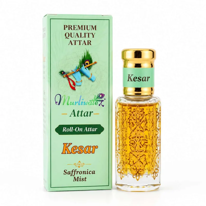 Mandir Attar & Home Fragrance | Perfume for Mandir Pooja, Temple Fragrance & Daily Worship KESAR 12 ML