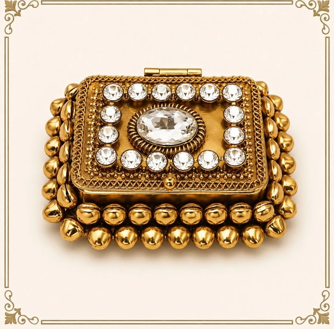 GOLDEN METAL SHAGUN & GIFTING SILVER COIN BOX, MONEY BOX – GCB07