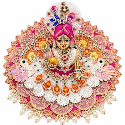 Premium Handcrafted Laddu Gopal Poshak / Dress lgp02 peach colour