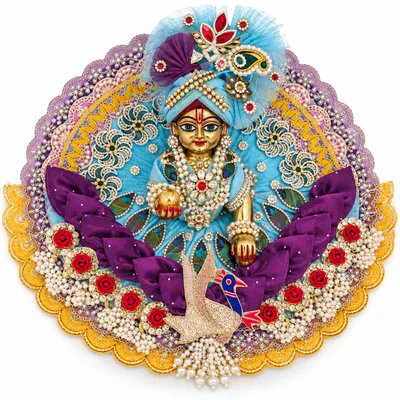 Premium Handcrafted Laddu Gopal Poshak / Dress lgp03 sky blue colour