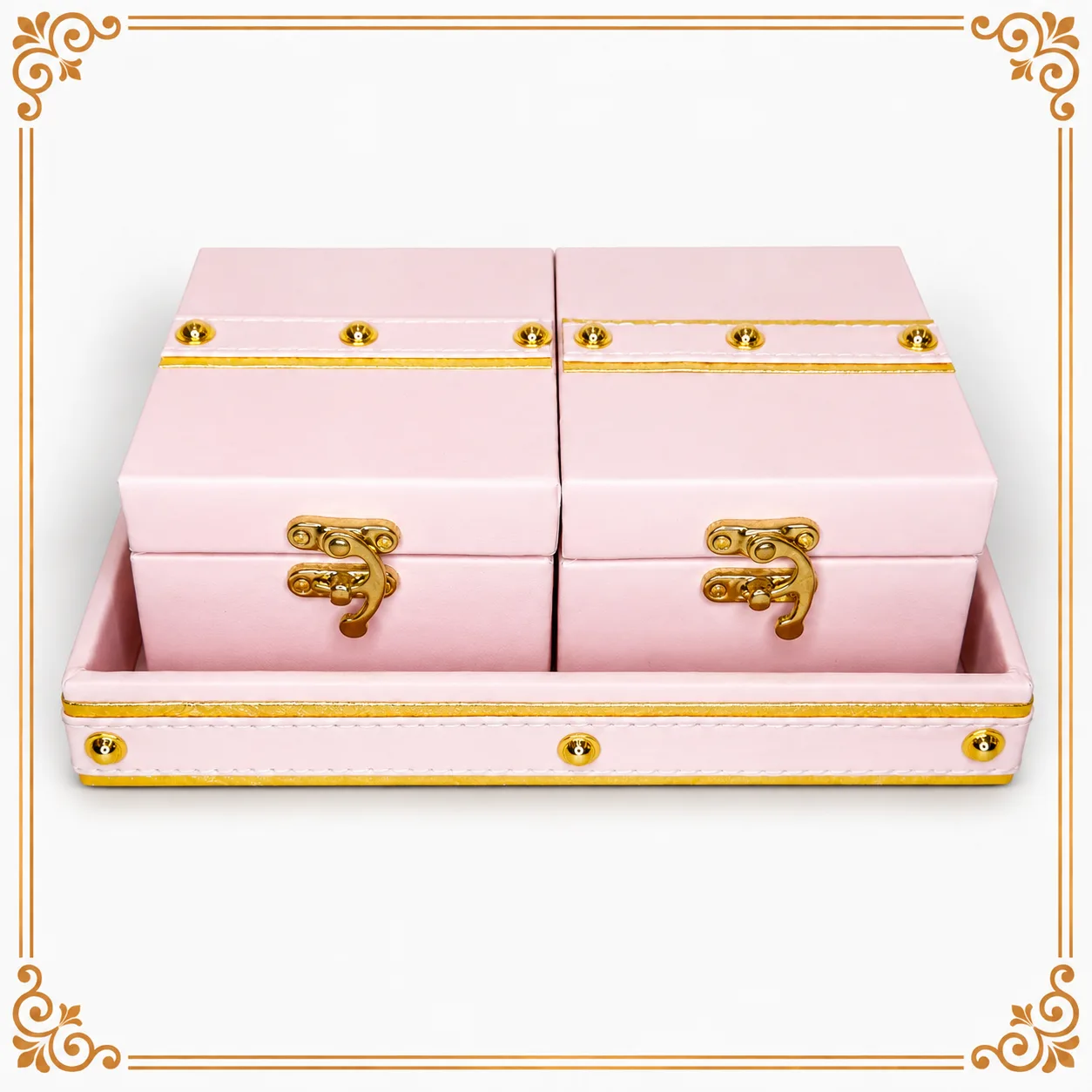 REMIUM 4-BOX DRY FRUIT & GIFT PACKING TRAY – WEDDING & FESTIVE GIFTING – DFP04