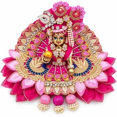 Premium Handcrafted Laddu Gopal Poshak / Dress lgp04 pink rani colour