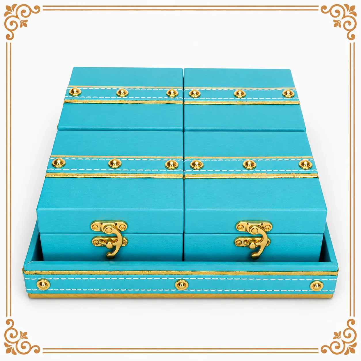 REMIUM 4-BOX DRY FRUIT & GIFT PACKING TRAY – WEDDING & FESTIVE GIFTING – DFP03