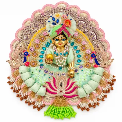 Premium Handcrafted Laddu Gopal Poshak / Dress lgp06 light green colour