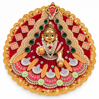 Premium Handcrafted Laddu Gopal Poshak / Dress lgp07 red colour