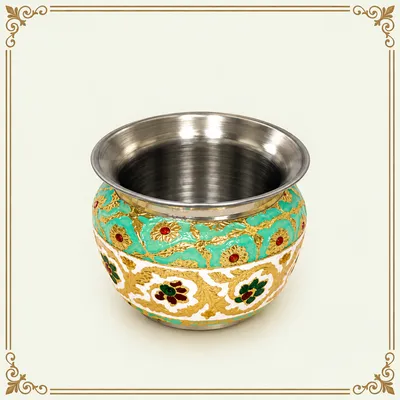 DECORATIVE STEEL LOTA / WATER POT FOR POOJA, WEDDING & FESTIVE CEREMONY – DL13