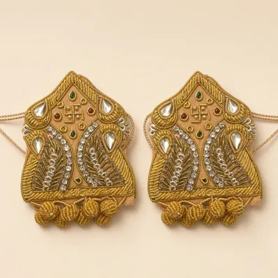 Maur Mukut Mauri Sehra Set of 2 for Bride Groom Wedding Ceremony Accessory