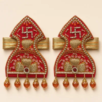 Maur Mukut Mauri Sehra Set of 2 for Bride Groom Wedding Ceremony Accessory