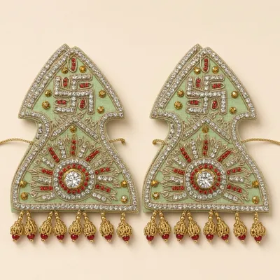 Maur Mukut Mauri Sehra Set of 2 for Bride Groom Wedding Ceremony Accessory