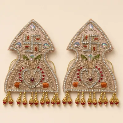 Maur Mukut Mauri Sehra Set of 2 for Bride Groom Wedding Ceremony Accessory