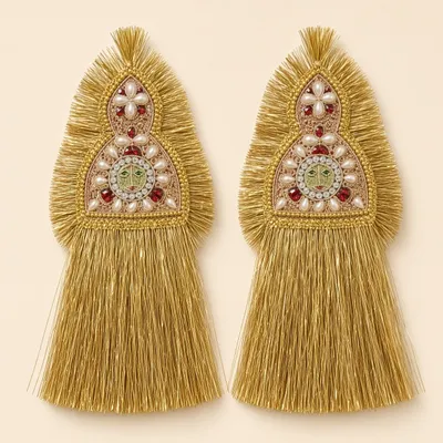Rajputi Maur Set of 2 Traditional Maur Mukut Sehra for Bride And Groom Wedding