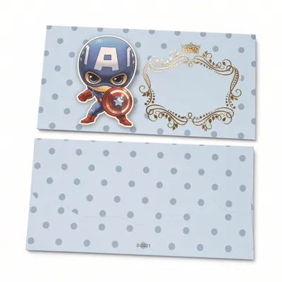 Baby Theme Cash Gift Envelope Designer Money Shagun Envelope blue Avenger pack of 10 pc