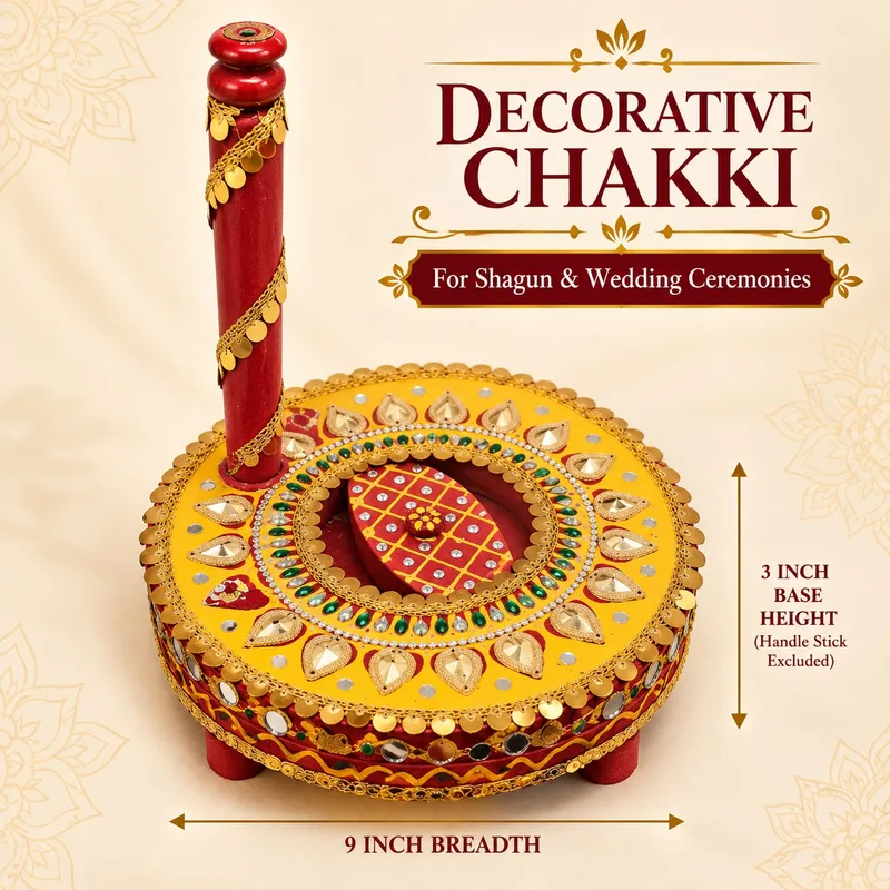 Decorative Chakki for Wedding Shagun & Traditional Indian Wedding Ceremonies