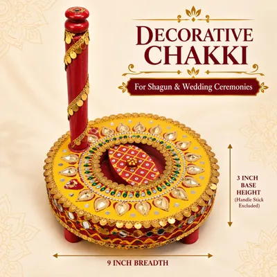 Decorative Chakki for Wedding Shagun & Traditional Indian Wedding Ceremonies
