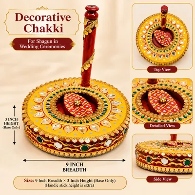 Decorative Chakki for Wedding Shagun & Traditional Indian Wedding Ceremonies thumbnail 2