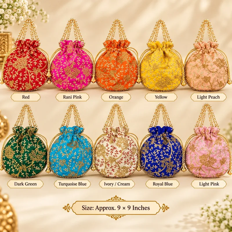 Traditional Designer Potli Bag for Wedding Bridal Wear Festive Gifting and Return Gifts potlis and Potlis for packing pack of 1
