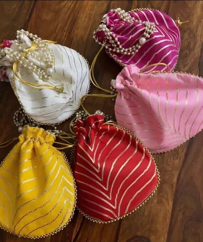 Traditional Designer Potli Bag for Wedding Bridal Wear Festive Gifting and Return Gifts potlis and Potlis for packing pack of 1 thumbnail 2