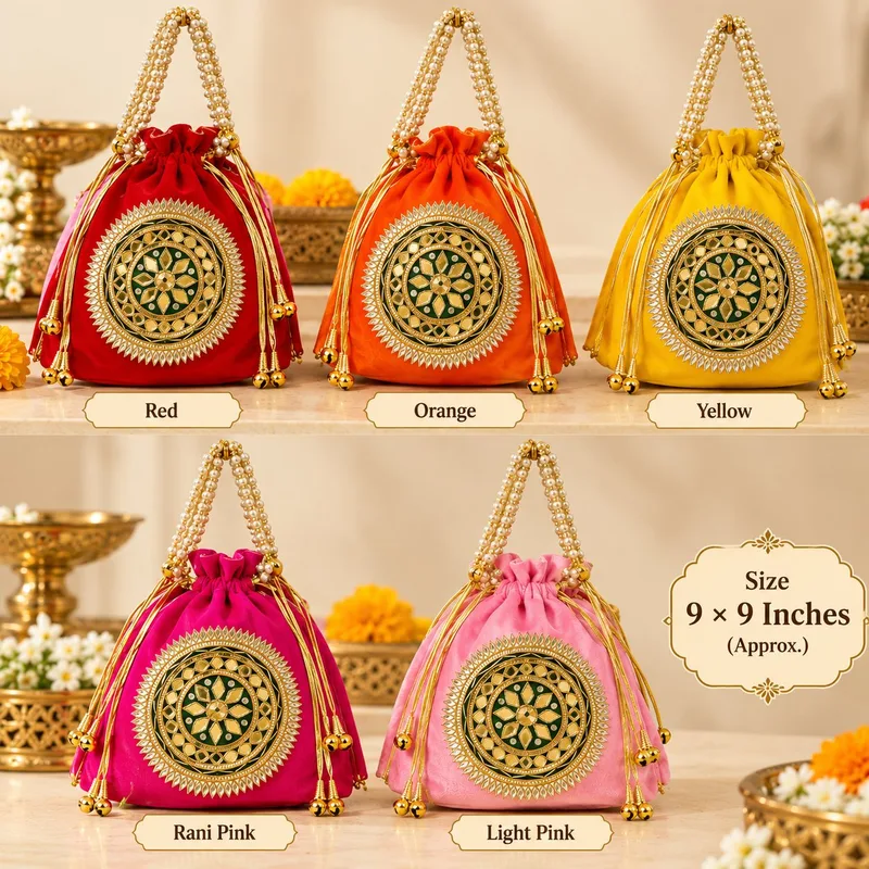 Traditional Designer Potli Bag for Wedding Bridal Wear Festive Gifting and Return Gifts potlis and Potlis for packing pack of 1