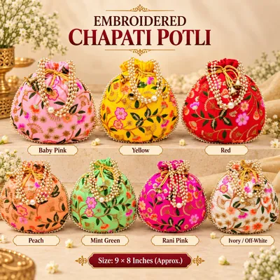 Traditional Designer Potli Bag for Wedding Bridal Wear Festive Gifting and Return Gifts potlis and Potlis for packing pack of 1 thumbnail 1