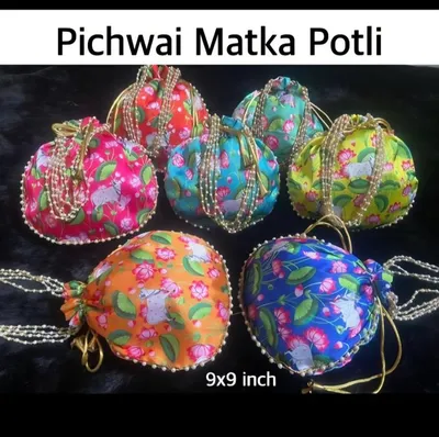 Traditional Designer Potli Bag for Wedding Bridal Wear Festive Gifting and Return Gifts potlis and Potlis for packing pack of 1 thumbnail 2