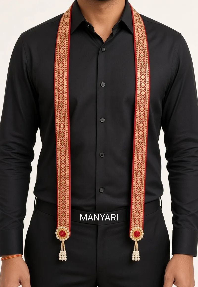 Swagat Patka for Welcome Guests Traditional Indian Welcome Scarf for Wedding or Club Events or Inauguration or Religious Functions red colour